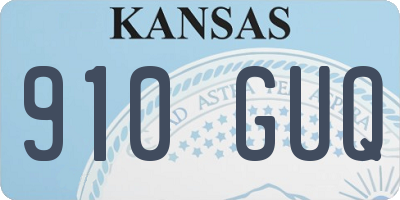 KS license plate 910GUQ