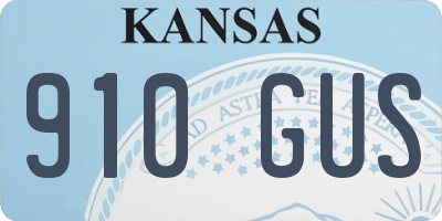 KS license plate 910GUS