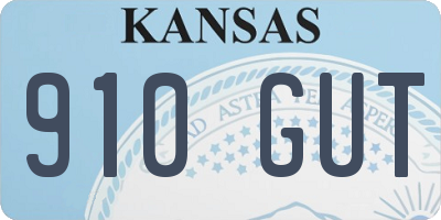 KS license plate 910GUT