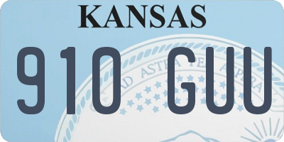 KS license plate 910GUU