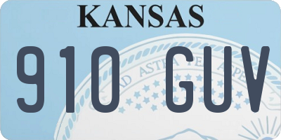 KS license plate 910GUV