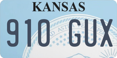 KS license plate 910GUX