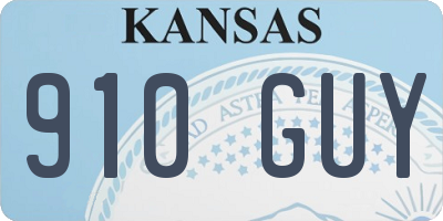 KS license plate 910GUY