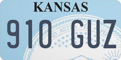 KS license plate 910GUZ