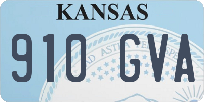 KS license plate 910GVA