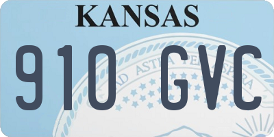 KS license plate 910GVC