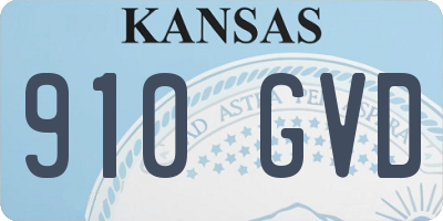 KS license plate 910GVD