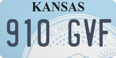 KS license plate 910GVF