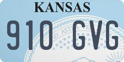 KS license plate 910GVG