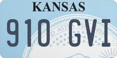 KS license plate 910GVI
