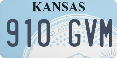 KS license plate 910GVM