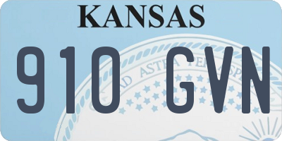 KS license plate 910GVN