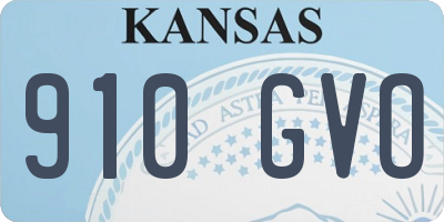 KS license plate 910GVO