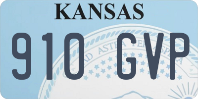 KS license plate 910GVP