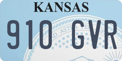 KS license plate 910GVR