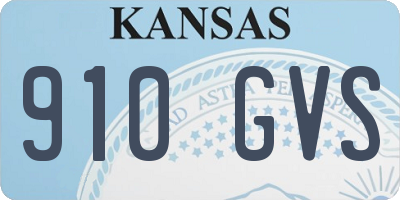 KS license plate 910GVS