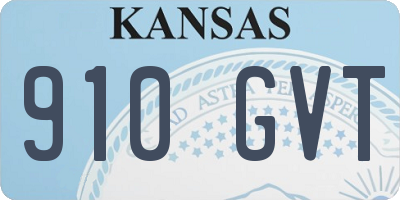 KS license plate 910GVT