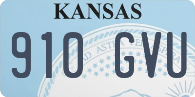 KS license plate 910GVU
