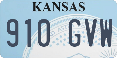 KS license plate 910GVW