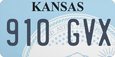 KS license plate 910GVX