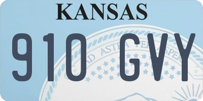 KS license plate 910GVY