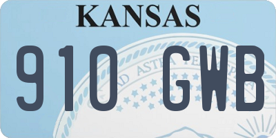 KS license plate 910GWB