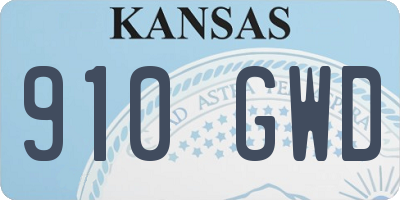 KS license plate 910GWD