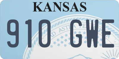 KS license plate 910GWE