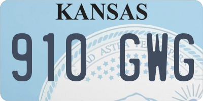 KS license plate 910GWG