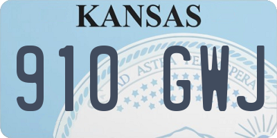 KS license plate 910GWJ