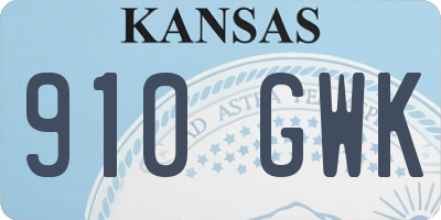 KS license plate 910GWK