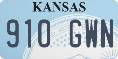 KS license plate 910GWN