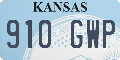 KS license plate 910GWP