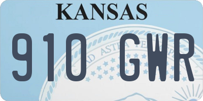KS license plate 910GWR