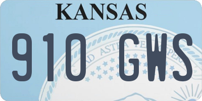 KS license plate 910GWS