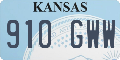KS license plate 910GWW