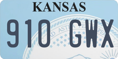 KS license plate 910GWX