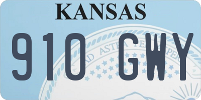 KS license plate 910GWY