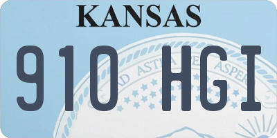 KS license plate 910HGI