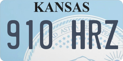 KS license plate 910HRZ