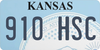 KS license plate 910HSC