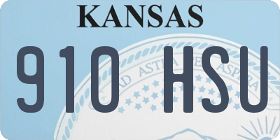 KS license plate 910HSU