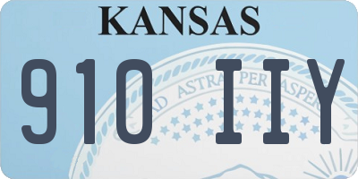 KS license plate 910IIY