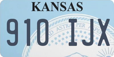 KS license plate 910IJX