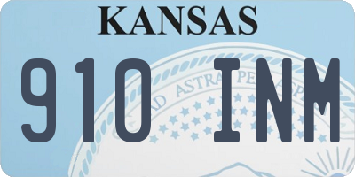 KS license plate 910INM