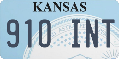 KS license plate 910INT