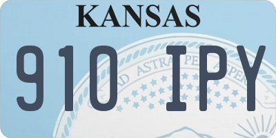 KS license plate 910IPY