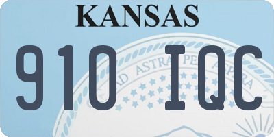 KS license plate 910IQC