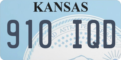 KS license plate 910IQD