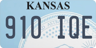 KS license plate 910IQE